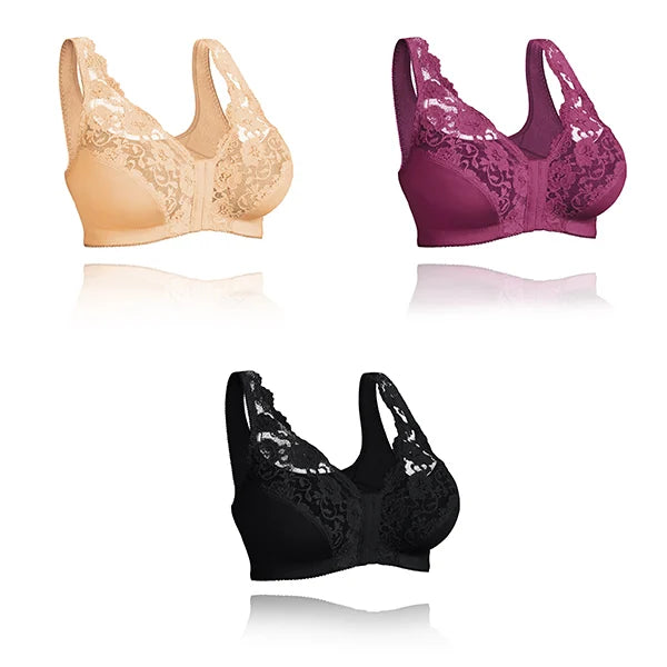 winter sale 💖Front Hooks, Stretch-Lace, Super-Lift And – ALL IN ONE BRA /SET OF 3