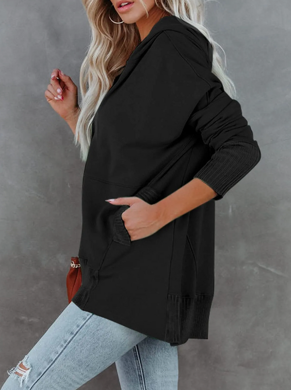 🔥 Women's Button V Neck Hoodie With Pockets