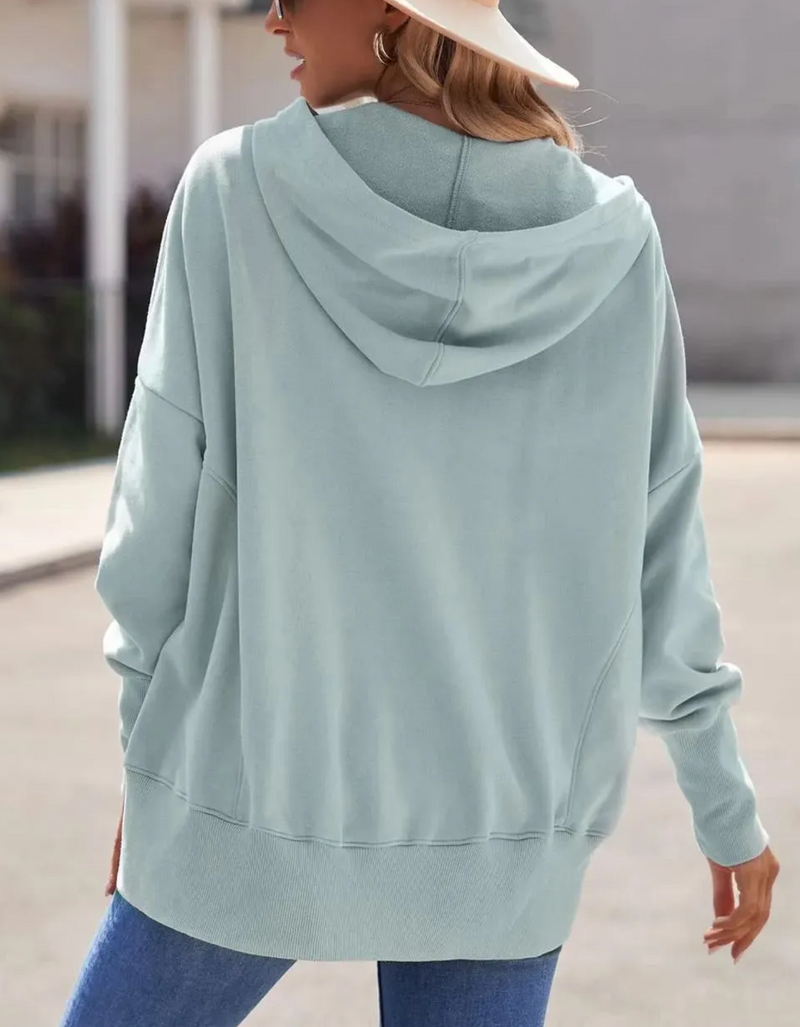 🔥 Women's Button V Neck Hoodie With Pockets