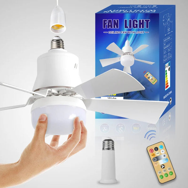 🔥🔥 2-IN-1 PORTABLE CEILING FAN & LIGHT with Remote Control